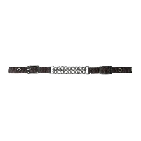 Jacks Imports Double Row Flat Link Curb Strap BLACK 930-BK